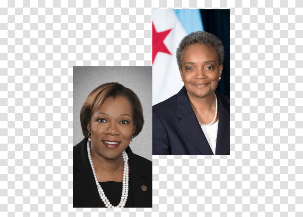 Z Scott In Conversation With Mayor Lori Lightfoot, Face, Person, Suit, Female Transparent Png
