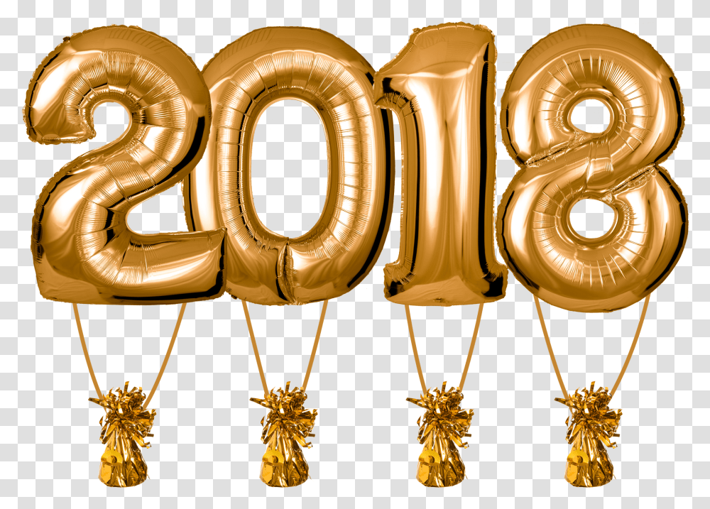 Zahlenballons 2018 Gold Inkl 2018 Balloons Transparent Png