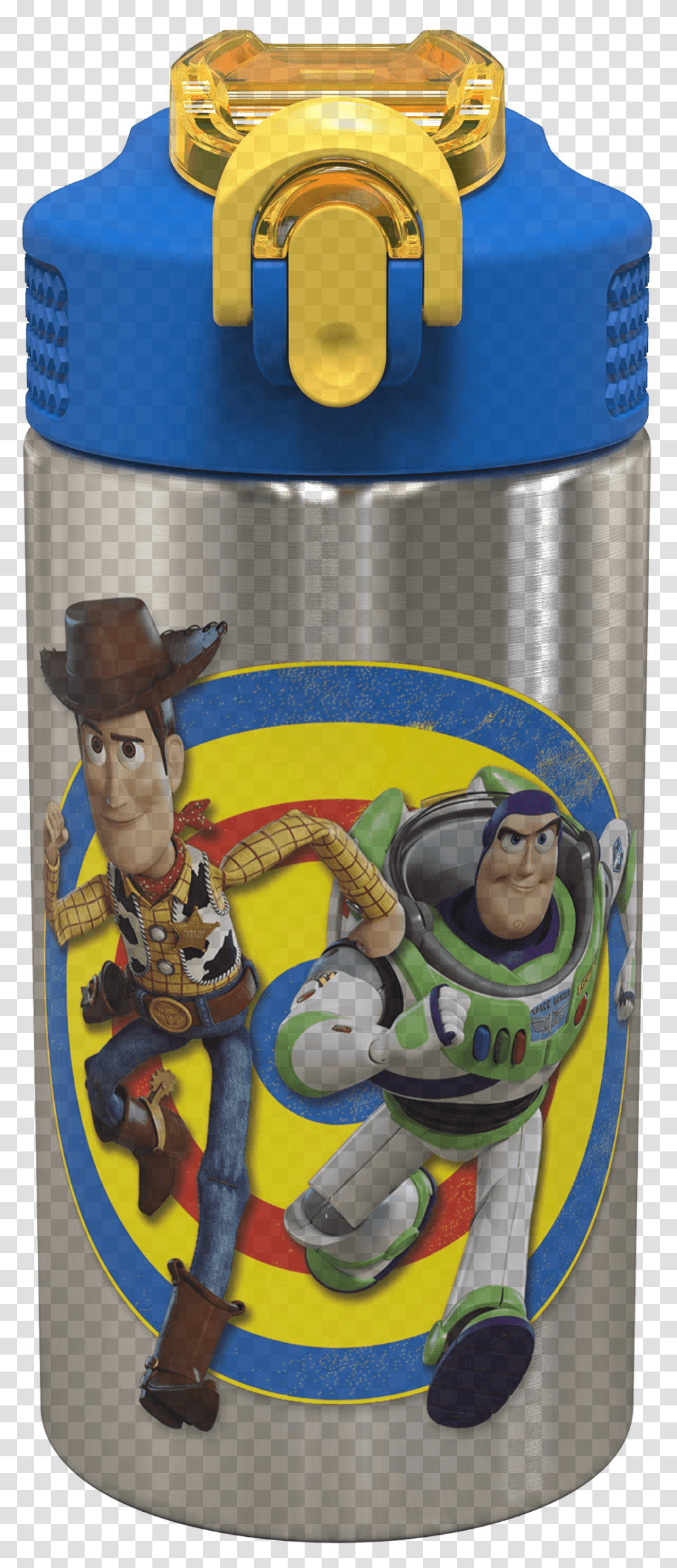 Zak Designs Toy Story 4 Buzz Woody Water Bottle Lightyear Icon, Clothing, Apparel, Inflatable, Person Transparent Png