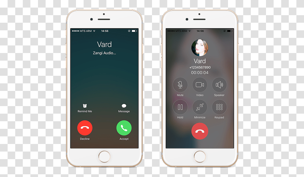 Zangi Ios 10 Incoming Call Regular Calling Feature Iphone, Mobile Phone, Electronics, Cell Phone Transparent Png