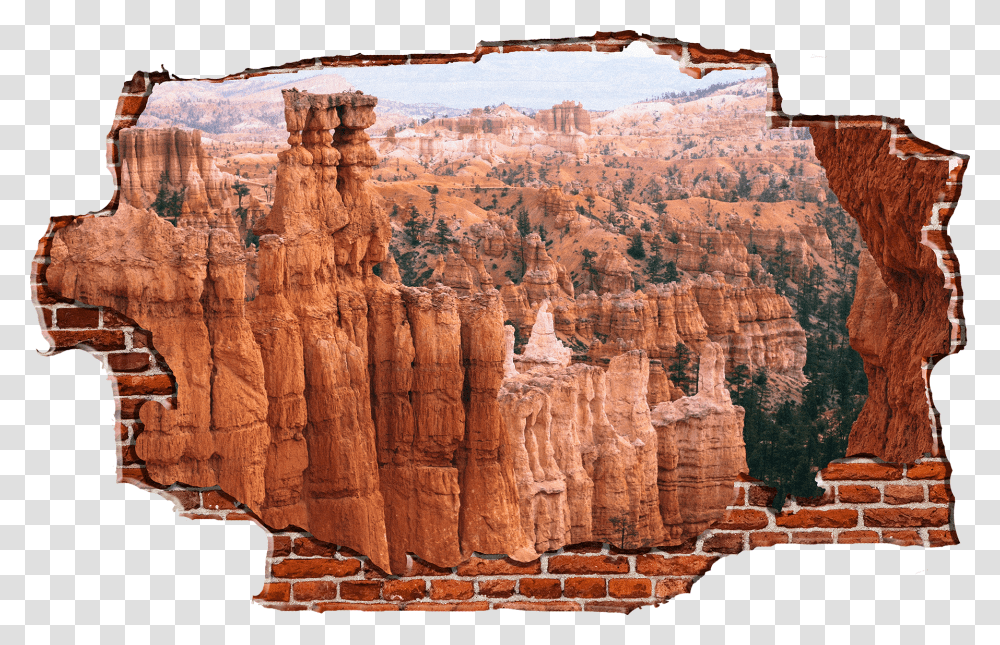 Zapwalls Decals Breaking Wall Inner Grand Canyon Bryce Canyon National Park, Mountain, Outdoors, Nature, Valley Transparent Png