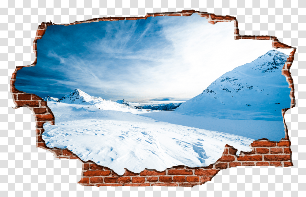 Zapwalls Decals Snowy Mountain Day Sky Breaking Wall South Pole, Nature, Outdoors, Ice, Glacier Transparent Png