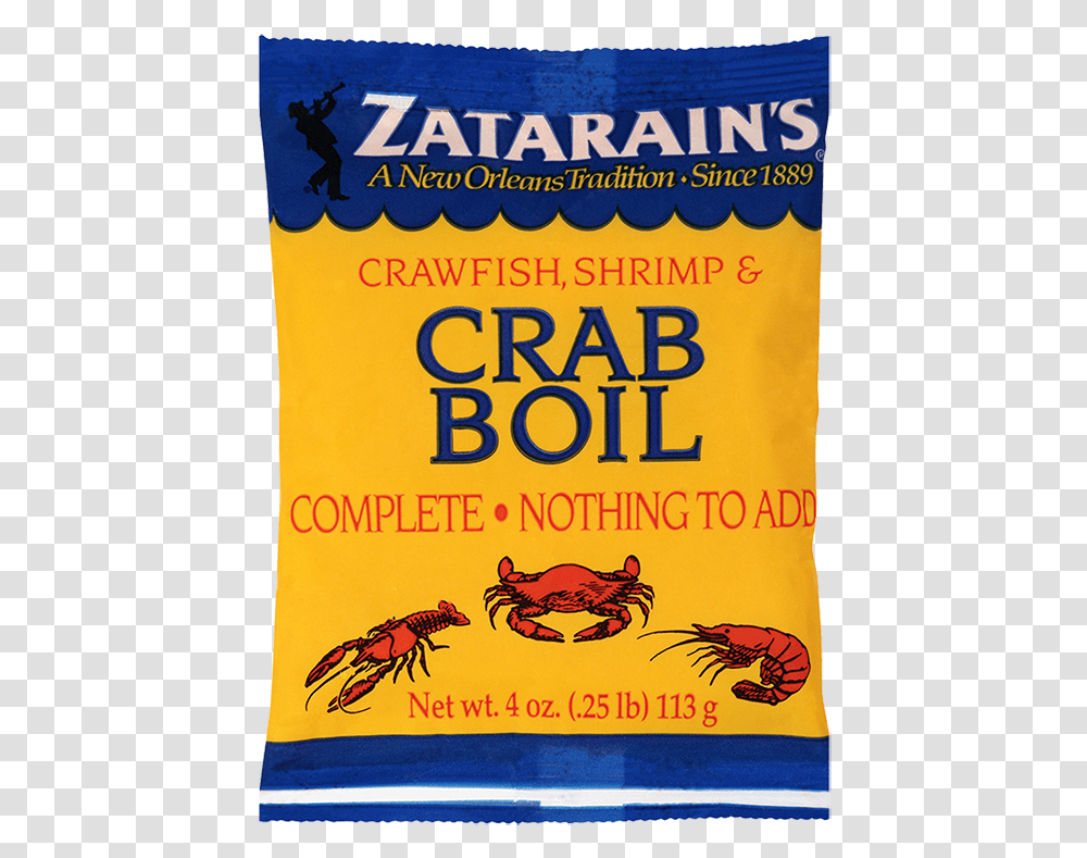 Zatarain S Crawfish Shrimp And Crab Boil Zatarain's Crab Boil, Bird, Animal, Sea Life, Seafood Transparent Png