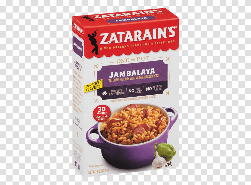 Zatarain S Jambalaya Mix Original Zatarain's Red Beans And Rice, Macaroni, Pasta, Food, Menu Transparent Png