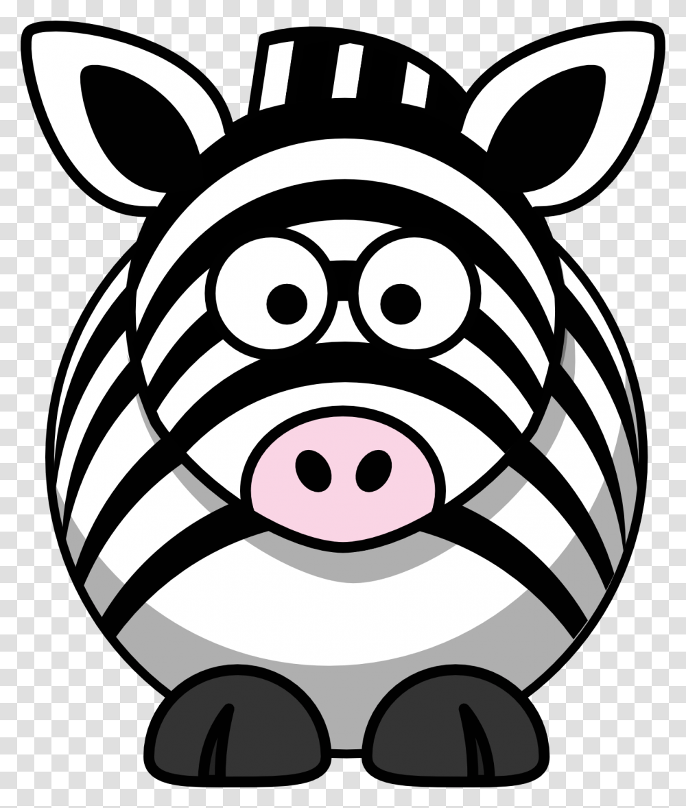 Zebra Animal Head Free Vector Graphic On Pixabay Cartoon Clipart Zebra, Stencil, Piggy Bank, Mammal Transparent Png