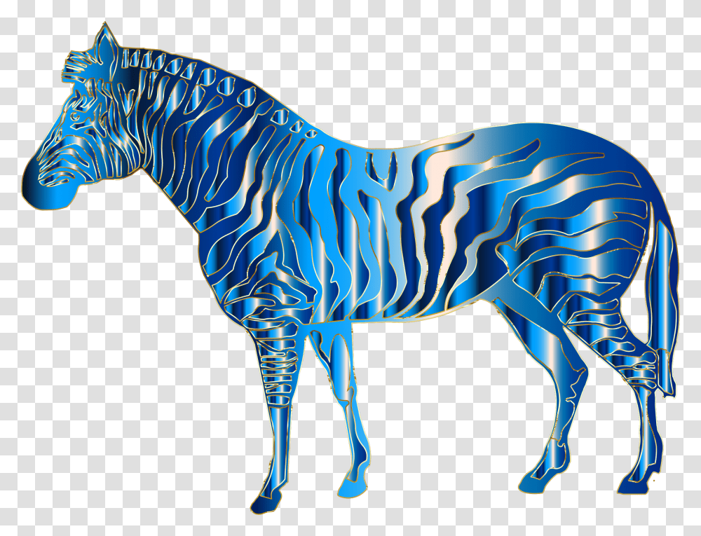 Zebra Color Frame Vector Blue Zebra, Wildlife, Mammal, Animal Transparent Png