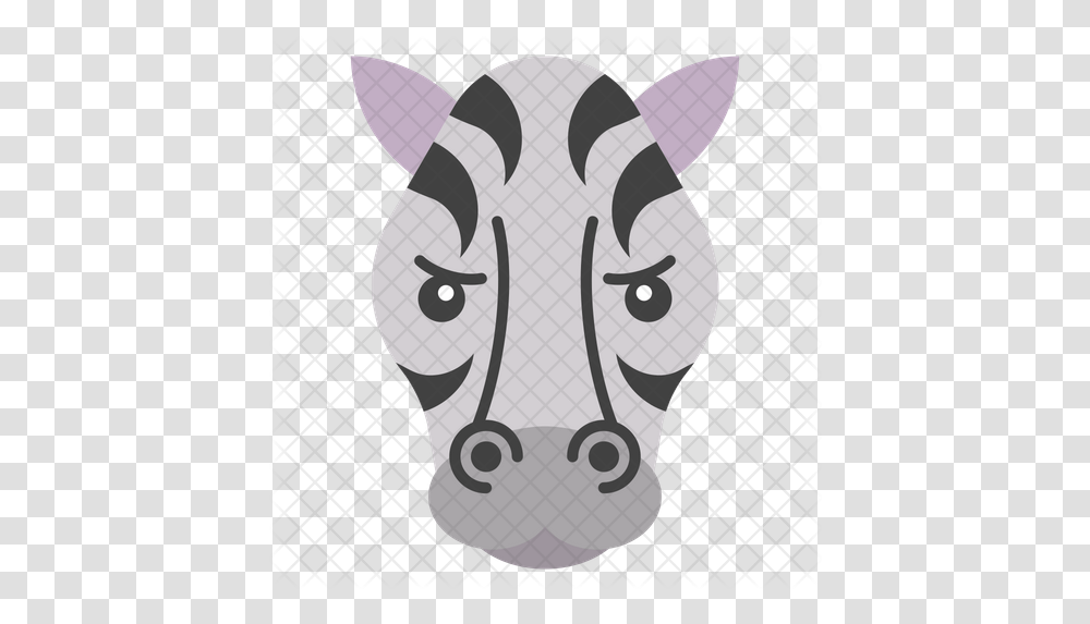 Zebra Face Emoji Icon Cartoon, Mammal, Animal, Wildlife, Pet Transparent Png