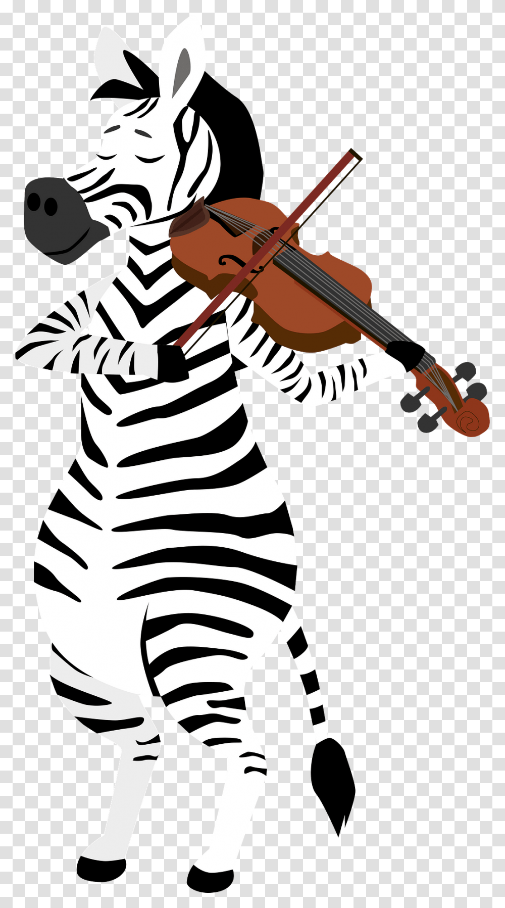 Zebra Playing Violin Clipart Illustration, Person, Human, Leisure Activities, Performer Transparent Png