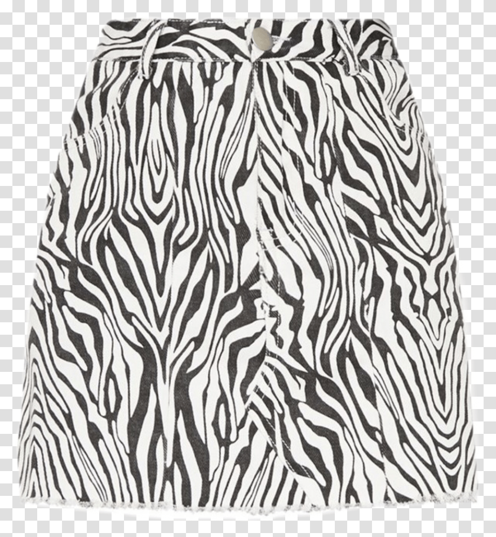 Zebra Skirt Zebraprint Blackandwhite Zebra Denim Skirt, Apparel, Wildlife, Mammal Transparent Png