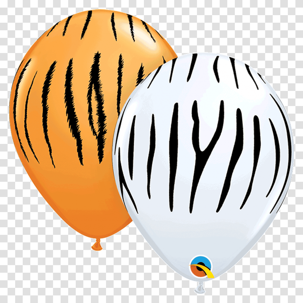 Zebra Tiger Stripes Assorted Latex Balloons, Vehicle, Transportation, Hot Air Balloon, Aircraft Transparent Png