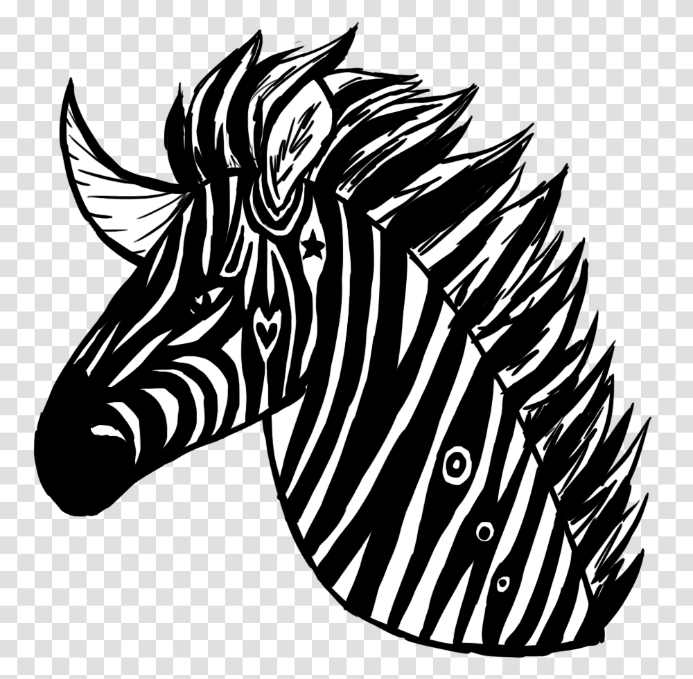 Zebra Unicorn Clipart Download Illustration, Wildlife, Mammal, Animal, Stencil Transparent Png