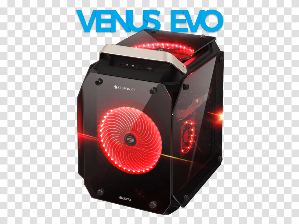 Zebronics Venus Cabinet Gaming, Light, Camera, Electronics, LED Transparent Png