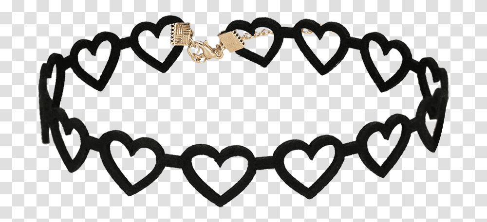Zegl Fashion Black Choker With Heart Element All Match Choker Heart Black, Bracelet, Jewelry, Accessories Transparent Png