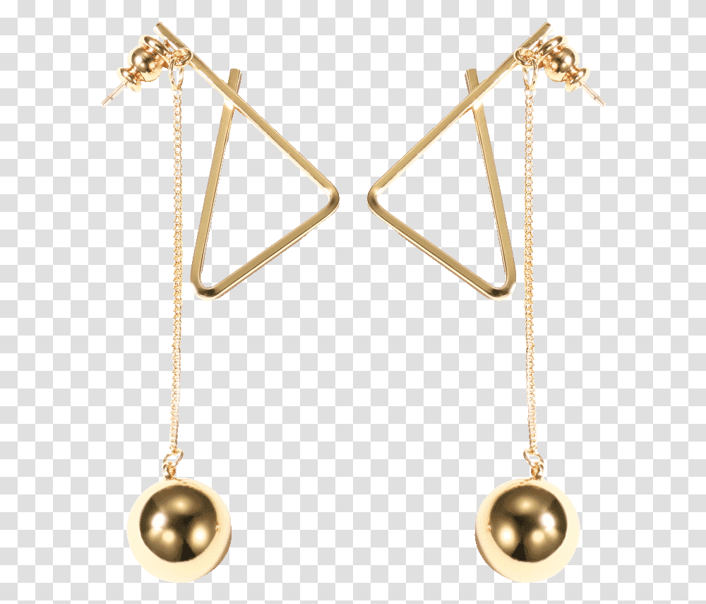 Zegl Trendy Golden Earrings With Triangle Shape And Pearl, Bow, Accessories, Accessory, Jewelry Transparent Png