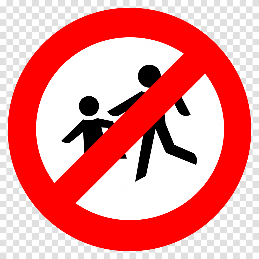 Zeichen No Children No Walking Road Sign, Stopsign Transparent Png