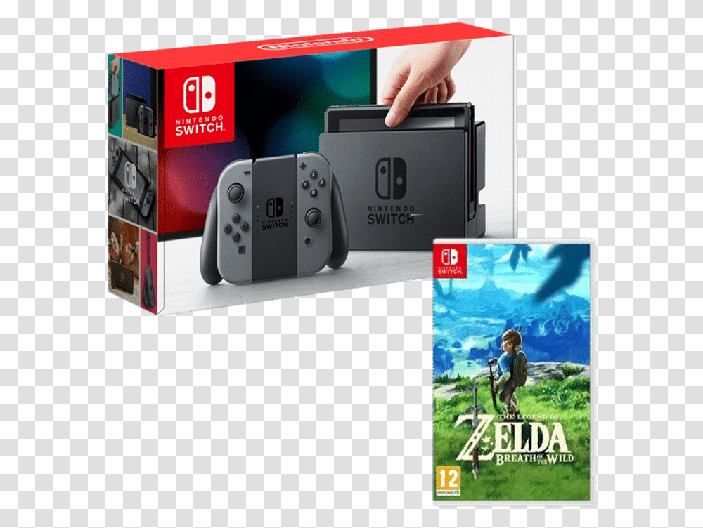 Zelda Botw Download Nintendo Switch With Gray Joy Con, Person, Human, Camera, Electronics Transparent Png