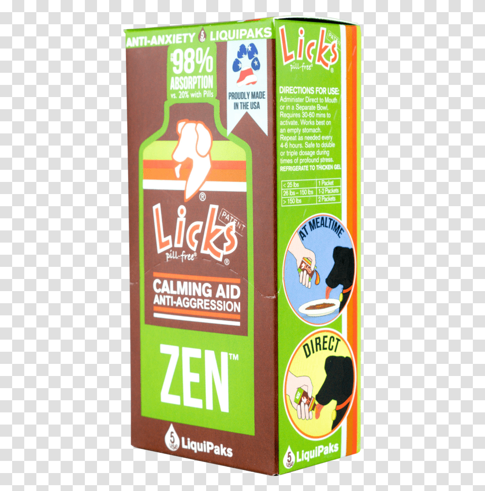 Zen 5ct Licks Dog Zen Calming Aid Supplements, Beverage, Poster, Advertisement, Food Transparent Png