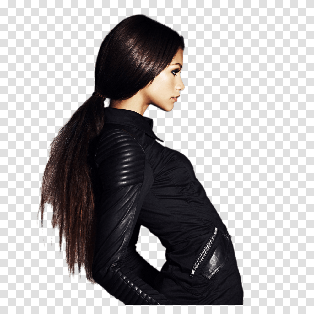 Zendaya Leather Jacket, Hair, Sleeve, Apparel Transparent Png