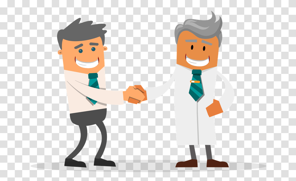 Zendyman With Doctor Cartoon Body Language Gif, Hand, Handshake, Holding Hands Transparent Png