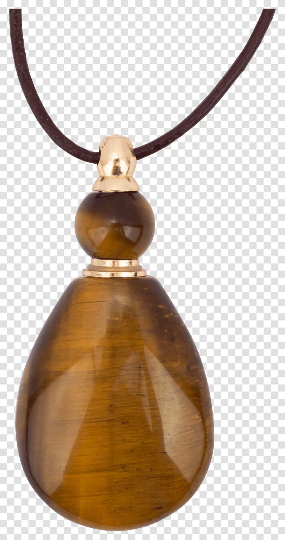 Zengo Tigers Eye Natural Stone Vial Necklace Locket, Lamp, Bottle, Perfume, Cosmetics Transparent Png