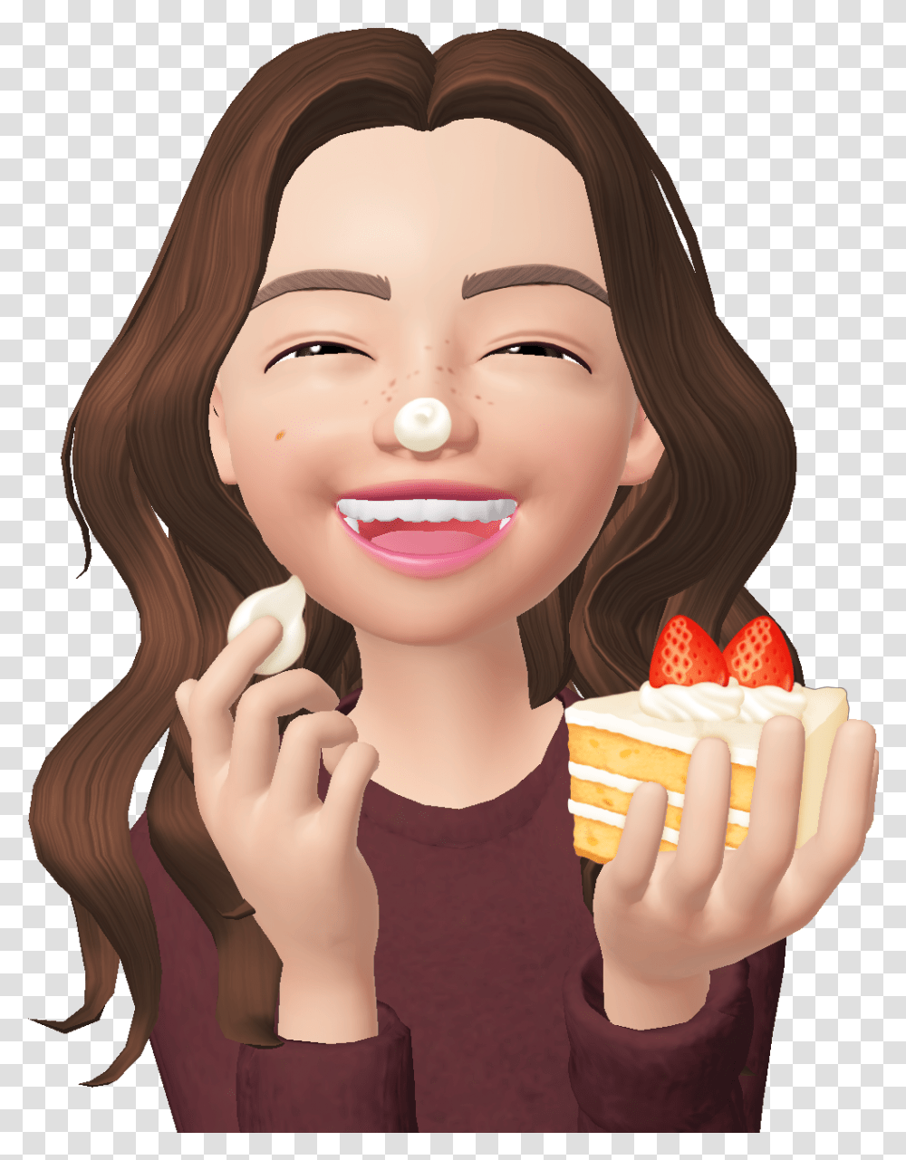 Zepeto Cake Torte Laughing Girl Selfie Yummy Girl Yummy, Face, Person, Doll, Hot Dog Transparent Png
