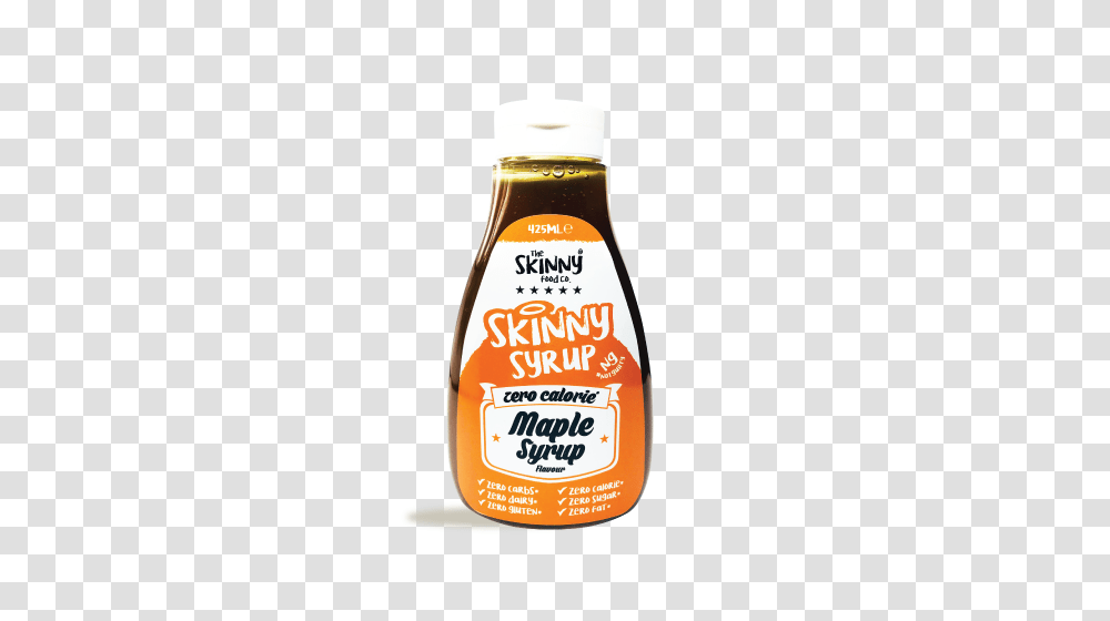Zero Calorie Sugar Free Syrup The Skinny Food Co Guilt Free, Ketchup, Seasoning, Label Transparent Png