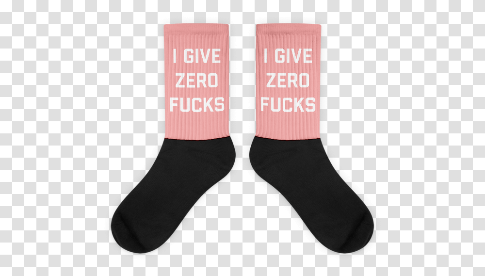 Zero Fucks Pink Socks Sock, Apparel, Shoe, Footwear Transparent Png