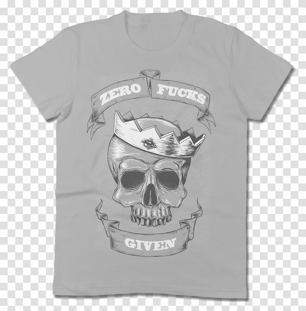 Zero Given Crowned Skull Active Shirt, Apparel, T-Shirt, Sleeve Transparent Png
