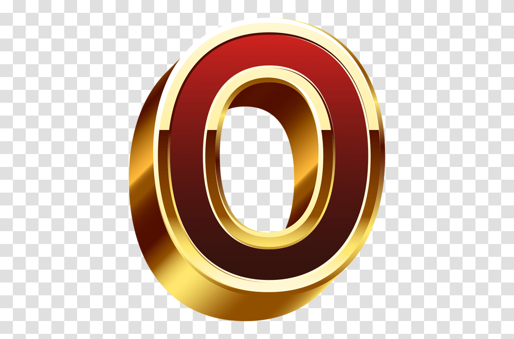 Zero Gold Red Number Clip, Alphabet Transparent Png