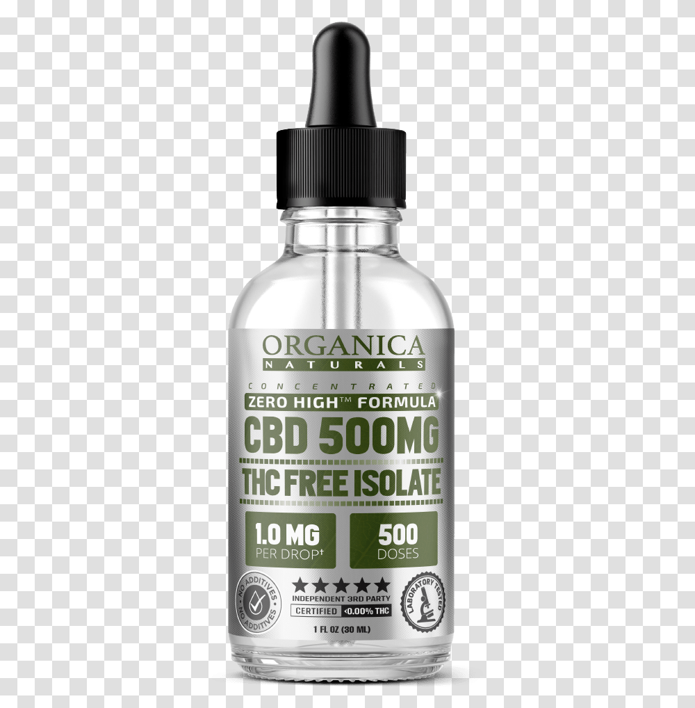 Zero High Concentrated Cbd Oil Isolate Tincture 500mg Cbd Oil Label, Bottle, Cosmetics, Shampoo, Shaker Transparent Png
