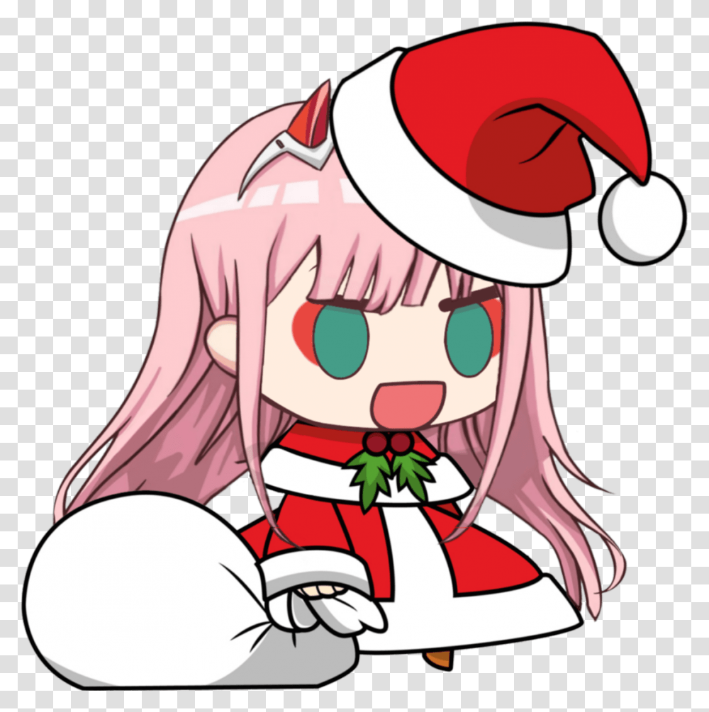 Zero On Twitter Padoru Zero Two Thanks, Drawing, Kneeling, Elf Transparent Png