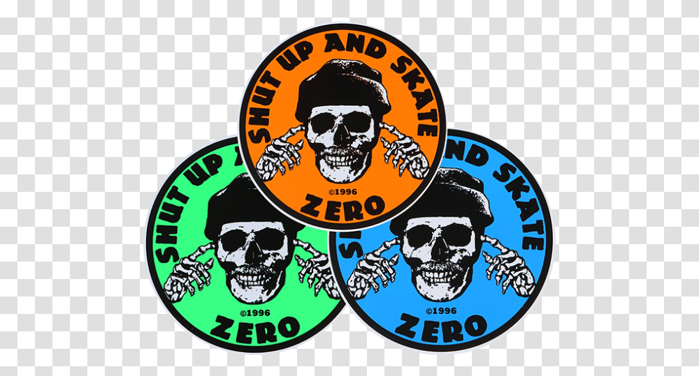 Zero Shut Up And Skate Zero, Label, Sticker, Sunglasses Transparent Png