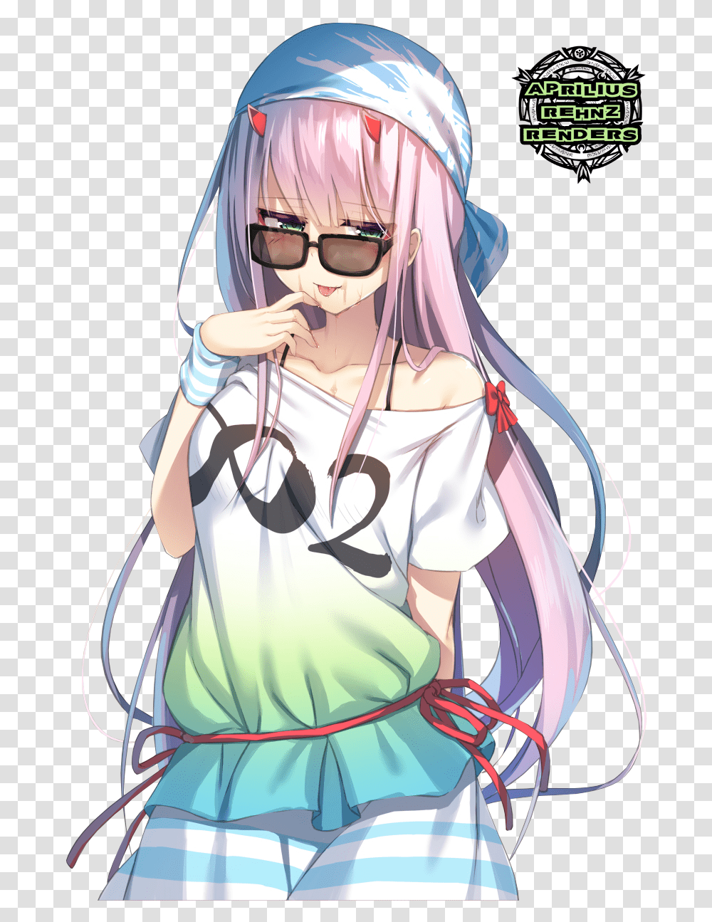 Zero Two Cool Glasses, Manga, Comics, Book, Sunglasses Transparent Png