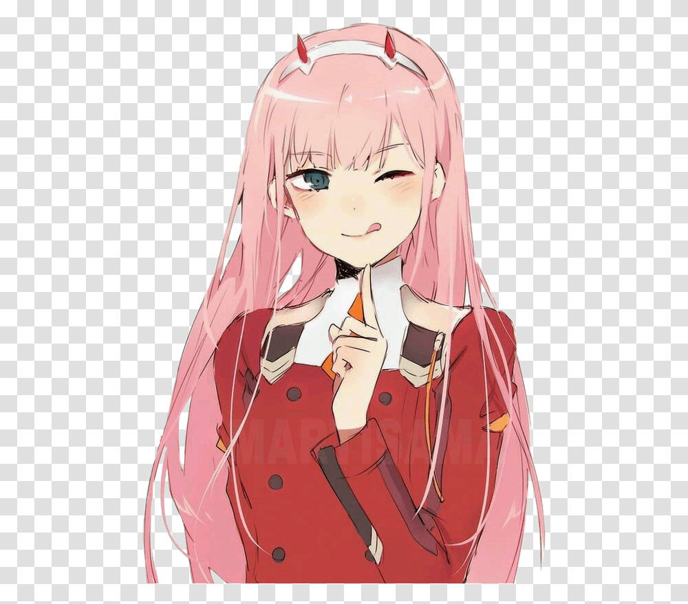 Zero Two Heart Image Zero Two Darling In The Franxx, Clothing, Apparel, Manga, Comics Transparent Png