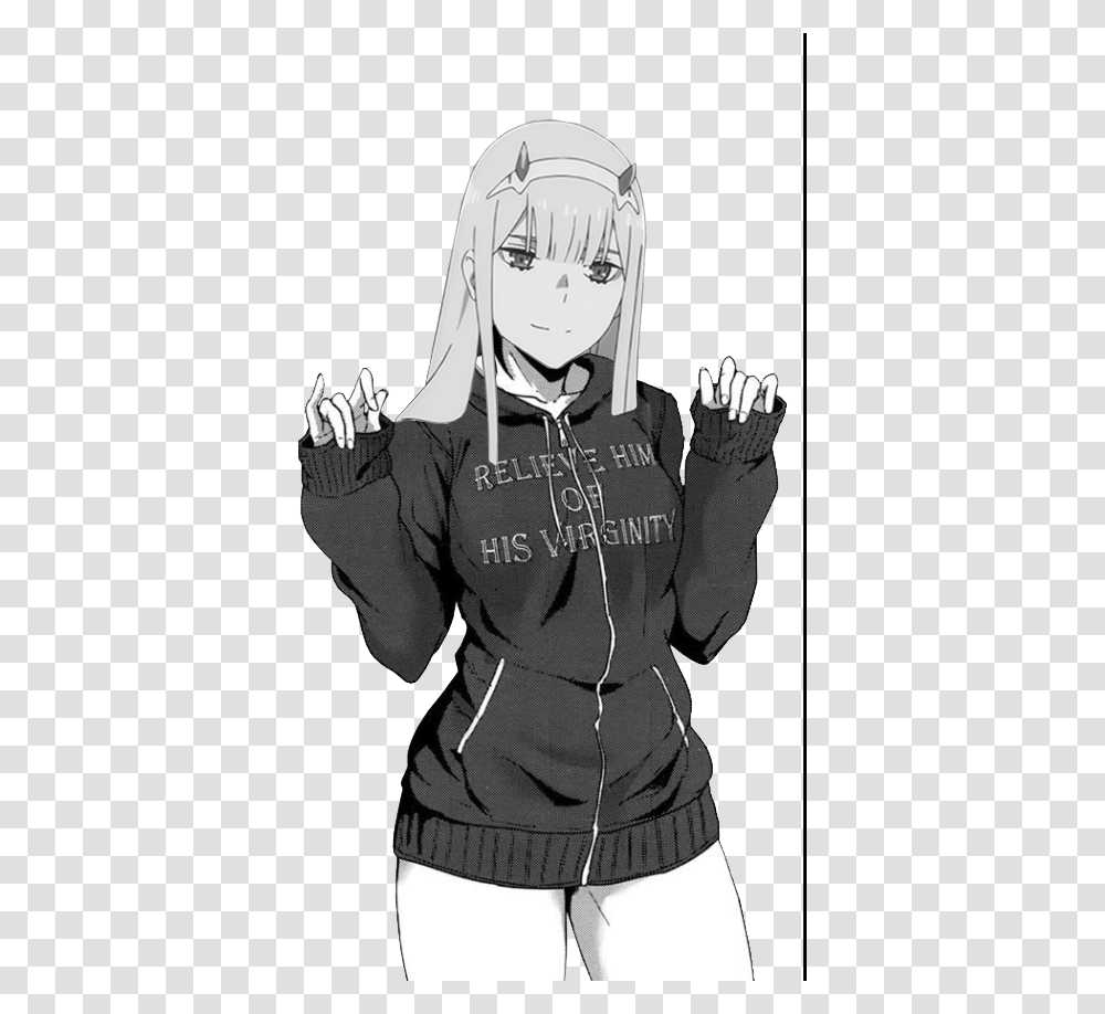 Zero Two Wearing Sweater Zero Two With Hoodie, Apparel, Person, Human Transparent Png