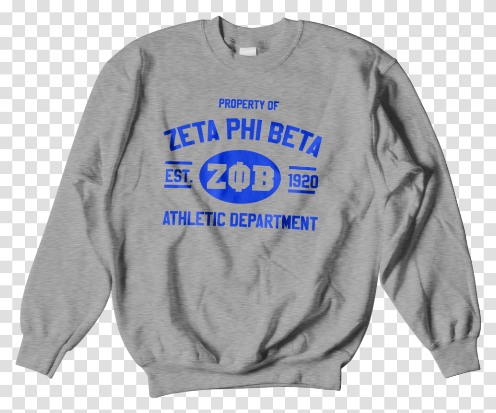 Zeta Phi Beta Athletic Crewneck Sweatshirt, Apparel, Sweater, Person Transparent Png