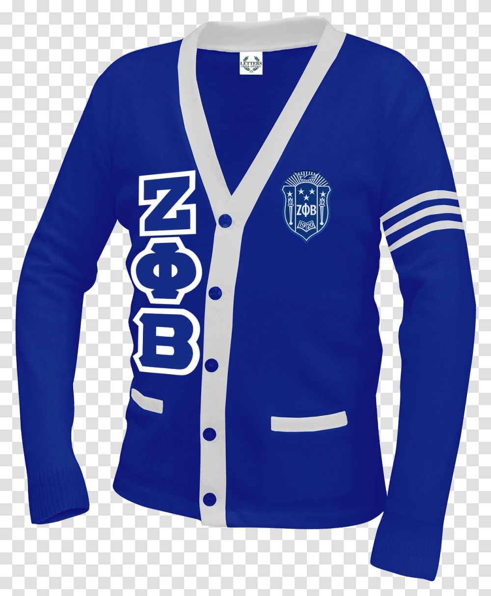 Zeta Phi Beta Full Embroidered Cardigan Sweater Iota Phi Theta Sweater, Apparel, Sleeve, Sweatshirt Transparent Png