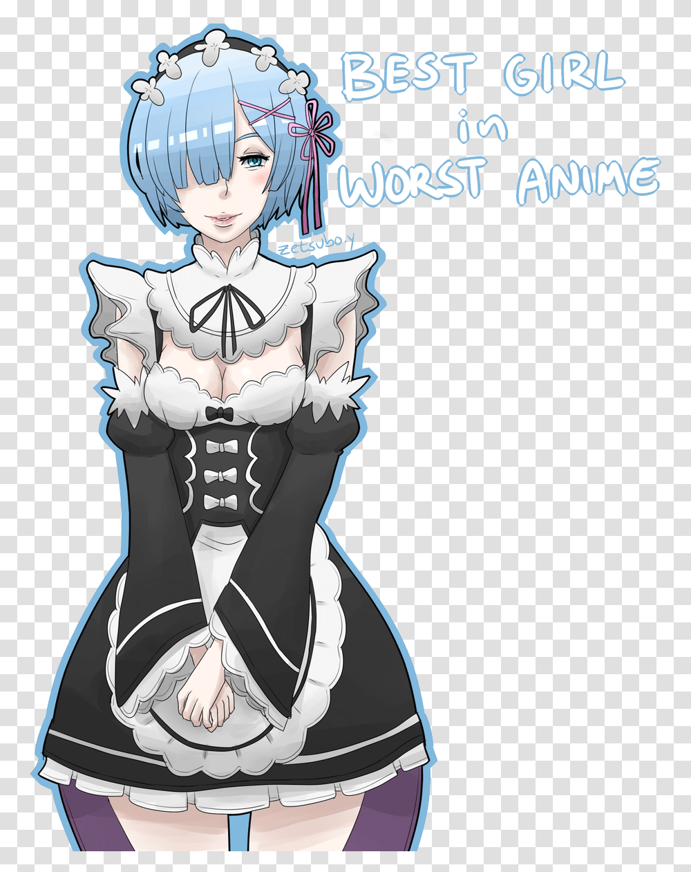 Zetsuboy Re Zero Rem Is Worst Girl, Comics, Book, Manga, Person Transparent Png