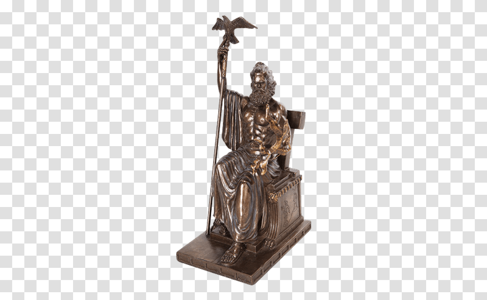 Zeus Statue Bronze Greek God Statues, Sculpture, Figurine, Kneeling Transparent Png