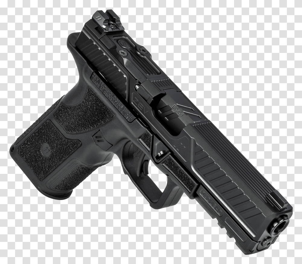Zev Oz9stdbbns Oz9 Standard 9mm Luger 171 Black Zev Tech Oz9, Gun, Weapon, Weaponry, Handgun Transparent Png