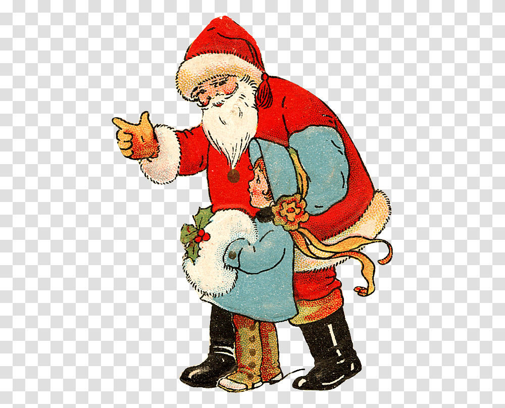 Zibi Vintage Scrap Father Christmas Retro Christmas Christmas Cartoon Vintage, Person, Human, Hand, Performer Transparent Png
