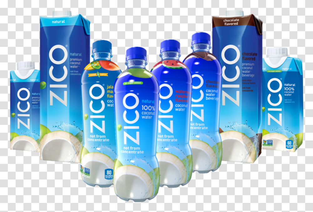Zico Premium Coconut Water Naturally Supports Hydration Plastic Bottle, Cosmetics, Toothpaste, Sunscreen, Lotion Transparent Png