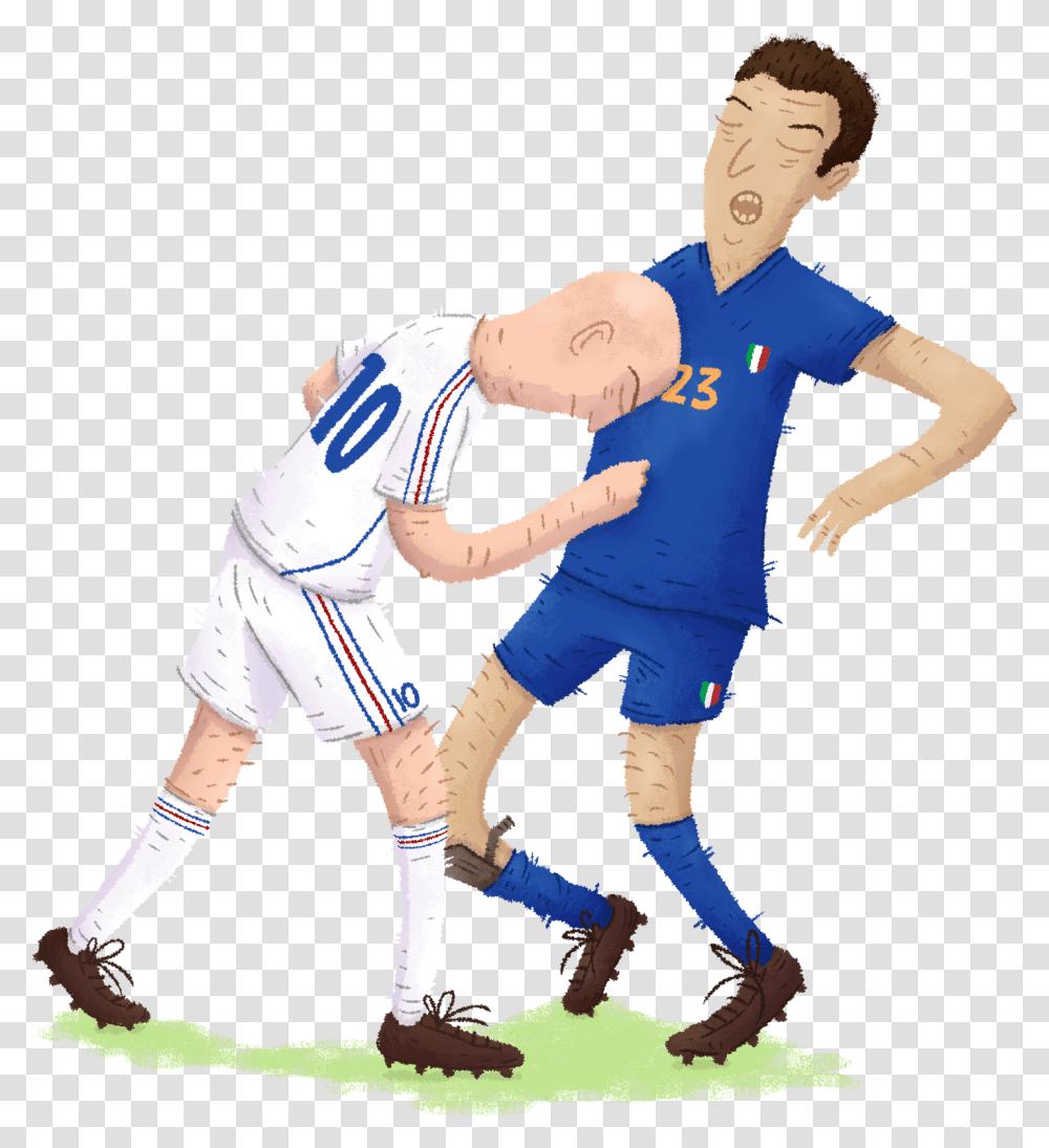 Zidane France Materazzi Italie Kick Up A Soccer Ball, Person, Human, People, Team Sport Transparent Png
