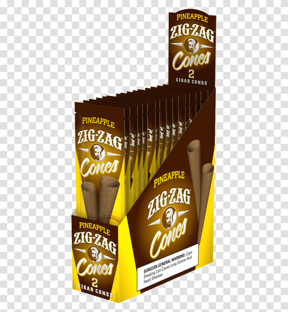 Zig Zag Pineapple Cigar Cones Zig Zag Cigar Cones, Food, Advertisement, Poster, Incense Transparent Png