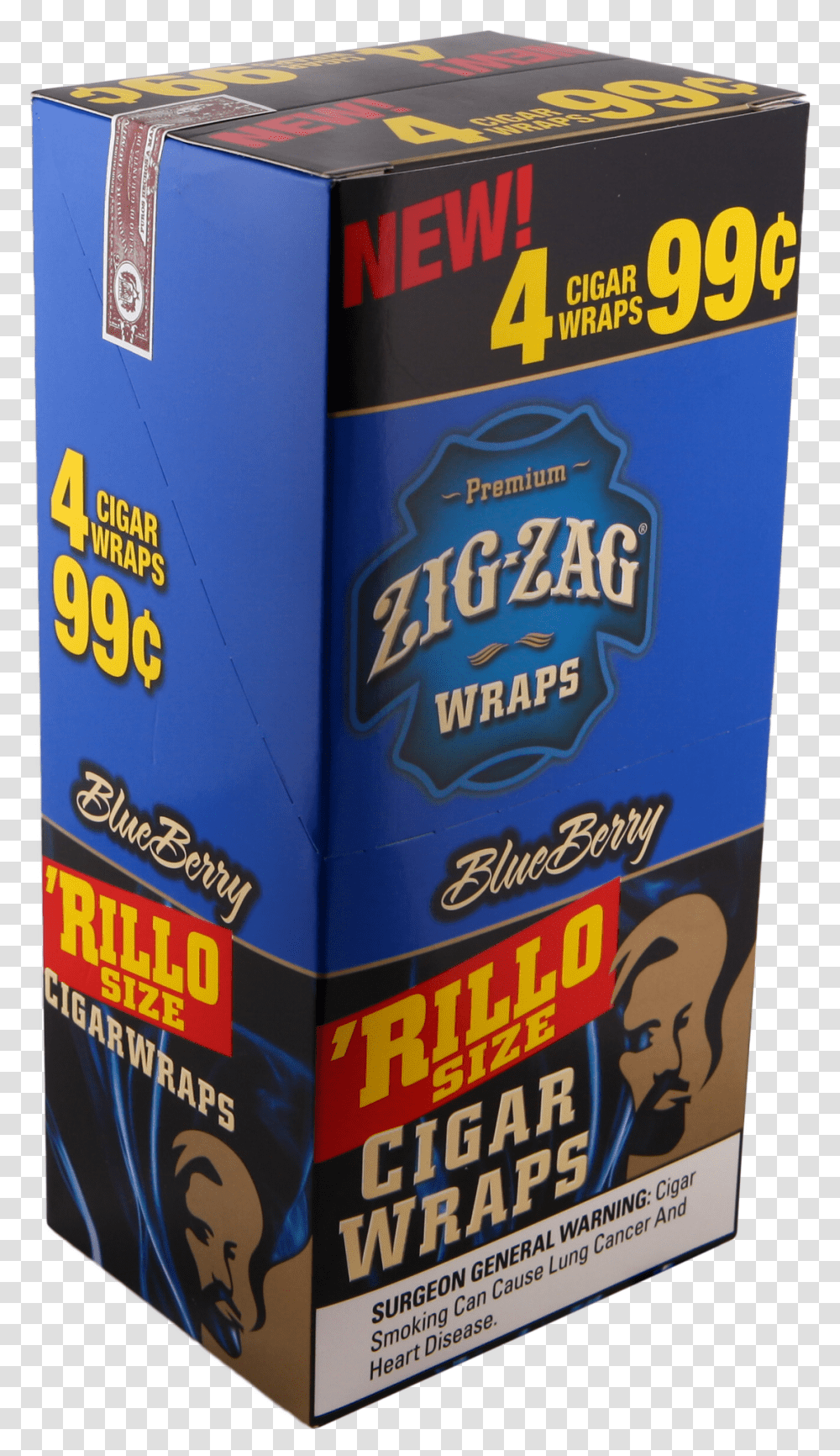 Zig Zag Rillo Wrap Blueberry 154pk Carton, Box, Cardboard, Plant, Food Transparent Png