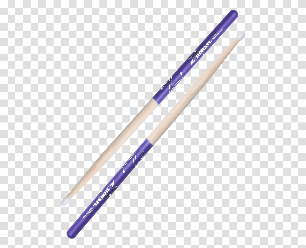 Zildjian 5b Nylon Tip Purple Dip Drumsticks Drum Stick, Baseball Bat, Team Sport, Sports, Softball Transparent Png