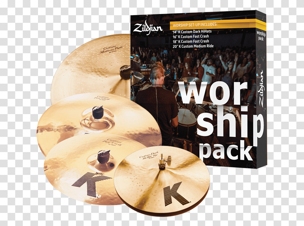 Zildjian K Custom Series Cymbal Set Worship Zildjian Worship Cymbal Pack, Person, Musician, Musical Instrument, Drum Transparent Png