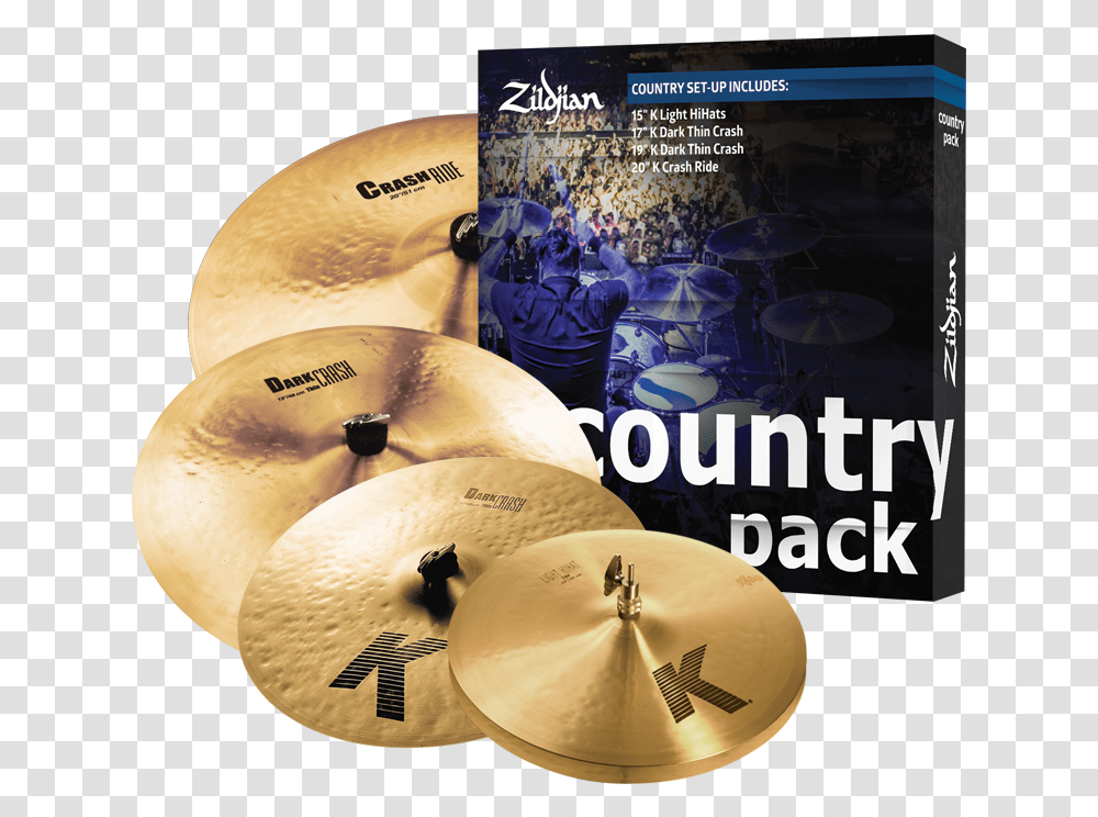Zildjian Special K Dark Pack K Light Crashes Ride Zildjian Country Cymbal Pack, Musical Instrument, Person, Human, Musician Transparent Png