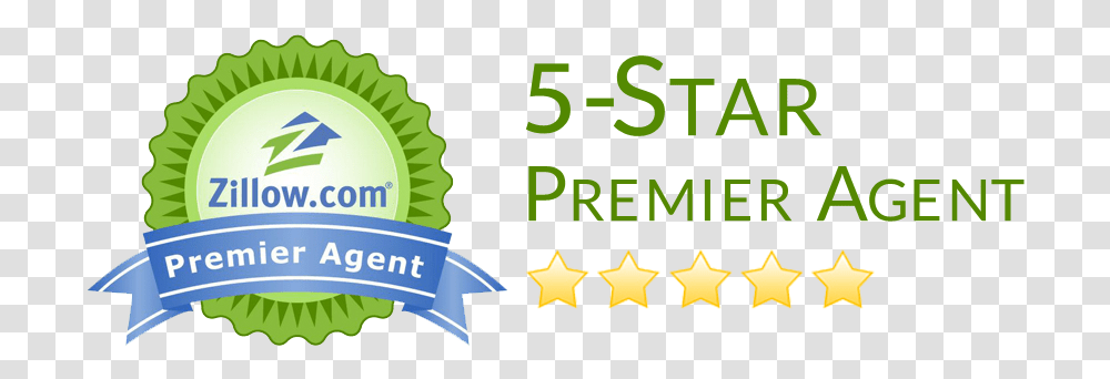 Zillow 5 Star Logo Picture Zillow Trulia Premier Agent Logo, Symbol, Star Symbol, Text, Number Transparent Png