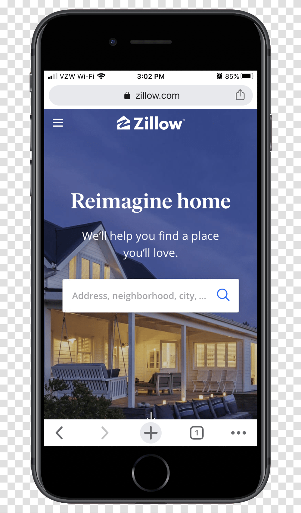 Zillow Homepage On Mobile Iphone, Mobile Phone, Electronics, Cell Phone Transparent Png